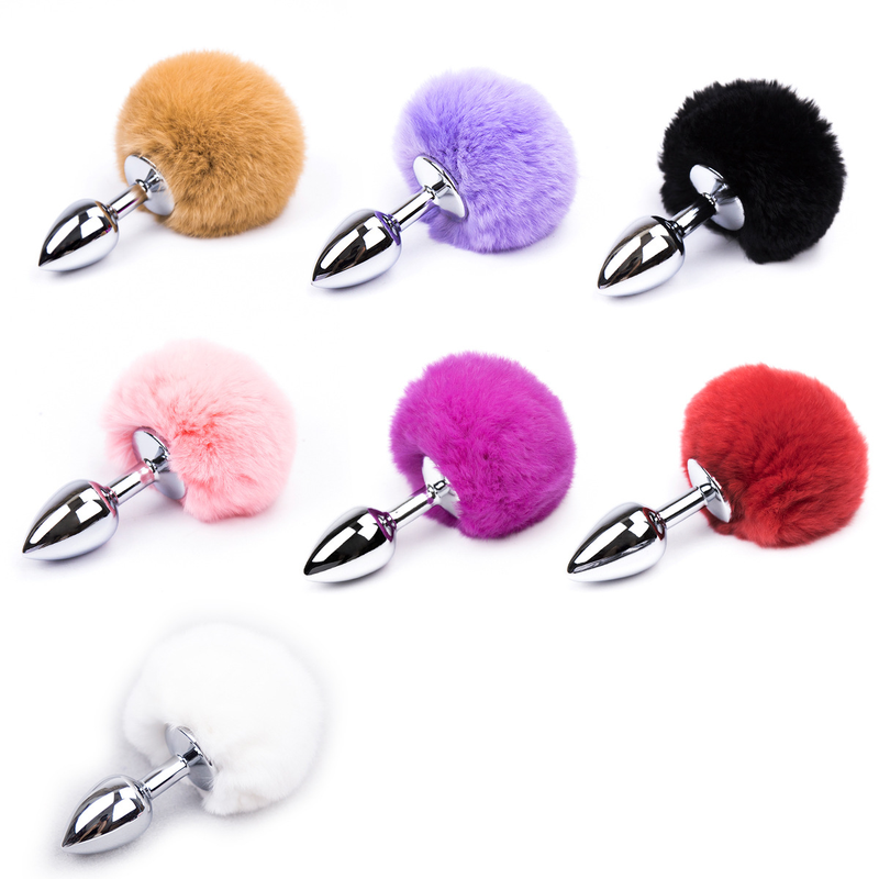 Queue de lapin, boule de poils, plug anal vestibulaire en métal, jouet sexuel alternatif pour hommes et femmes, fille de lapin, couple_voghion.com