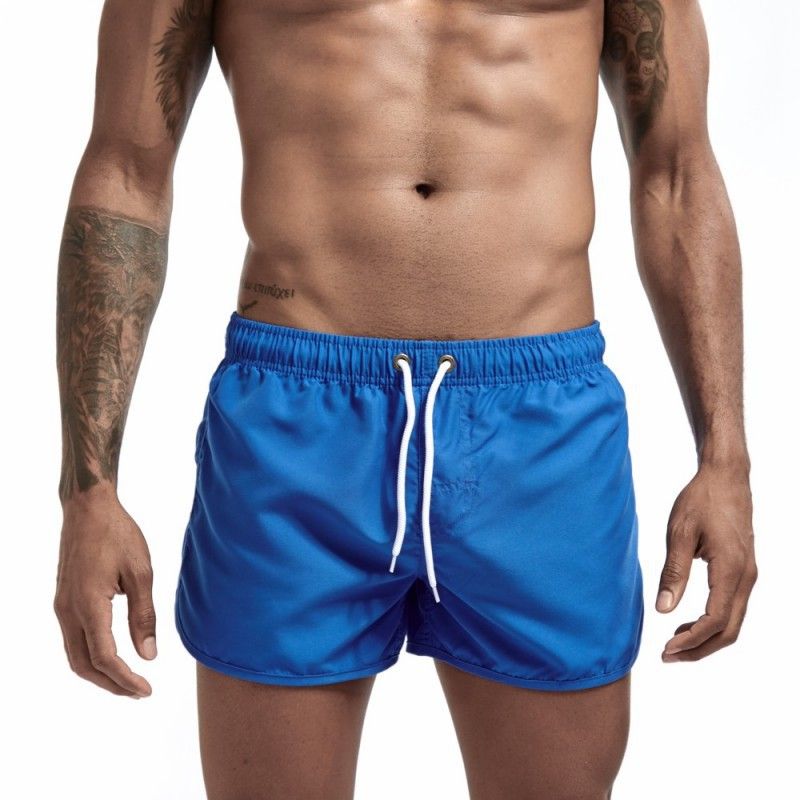 Summer beach for men's breathable casual solid color running training sports shorts_voghion.com