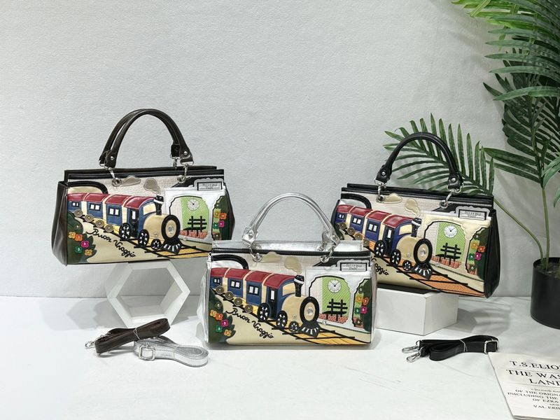 Damentaschen Nähte Kontrastierende Retro-Handtaschen Modische handgemachte kreative Schulter-Umhängetaschen_voghion.com