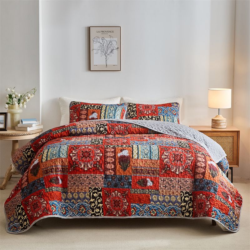 Lichtgewicht bedspreien voor alle seizoenen, zachte spreien, Queen Quilt beddengoedset met kussenslopen, Quilt Queen King Co._voghion.com