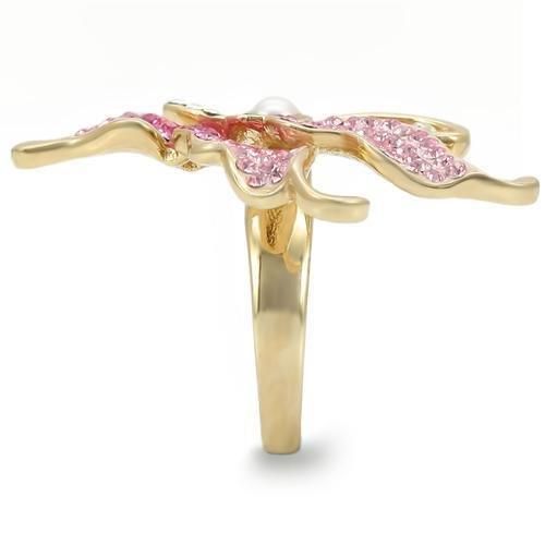 0W289 - Gold Brass Ring with Top Grade Crystal in Multi Color_voghion.com