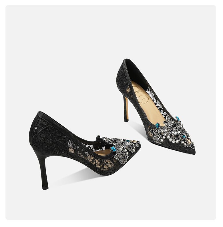 Atemberaubende weiße High Heels für Frauen im neuen französischen Stil, elegante Prominente mit Strasssteinen, spitze Zehenpartie, Brautschuhe_voghion.com