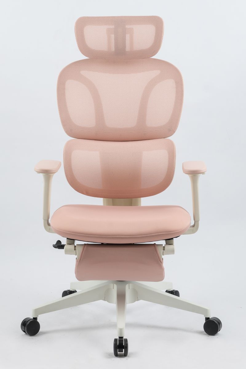 Ergonomic Office Chair With Footrest, High Back Computer Office Chair With Dynamic Lumbar Support, 2D Headrest, 2D Armrest, Sponge Seat, Mesh Home Office Desk Chair For Adults, Pink_voghion.com