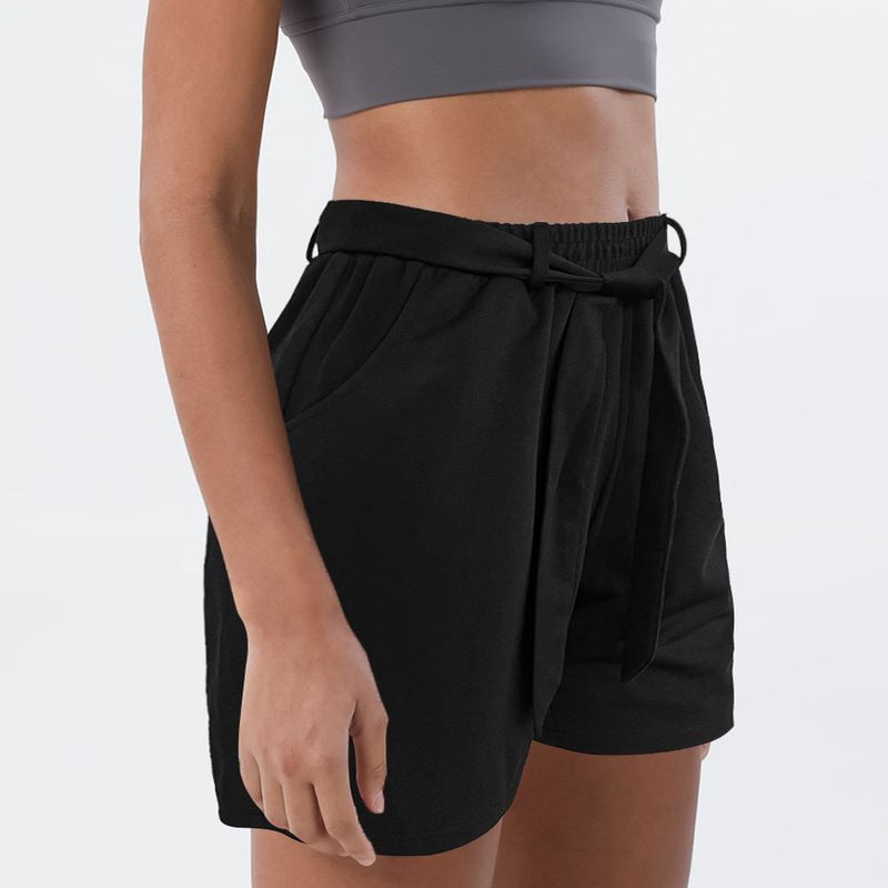 Shorts casuais versáteis com cordão – Tecido respirável e de secagem rápida para o verão (P-2XL, preto)_voghion.com