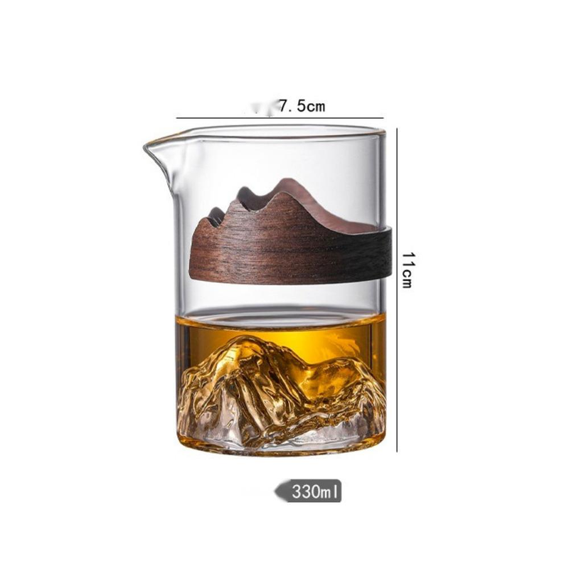Walnut Chip Heat-resistant Glass Fair Kung Fu Set, Sea, Mountain View, Public Cup, Large Tea Divider, Even Cup_voghion.com
