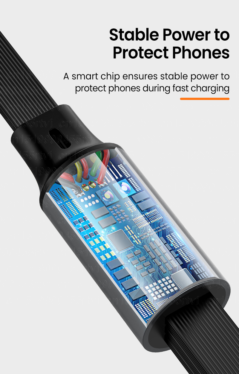 Cavo USB scalabile 3 in 1 6A 100W per iPhone 14 13 Pro Max Cavo USB a 8 pin/Tipo C/Mini Cavo di ricarica rapida_voghion.com