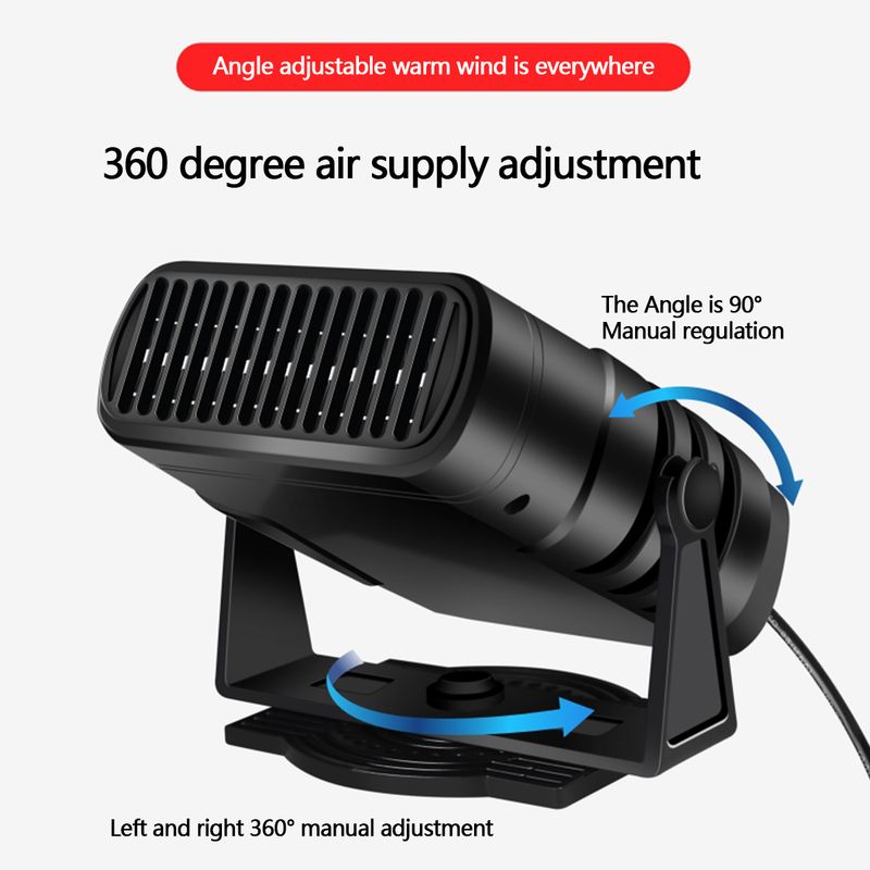 24V/200W 12V/120W lämmitin kannettava auton tuuletin tuulilasin sulatukseen jäähdytys- ja lämmitystoiminnolla_voghion.com