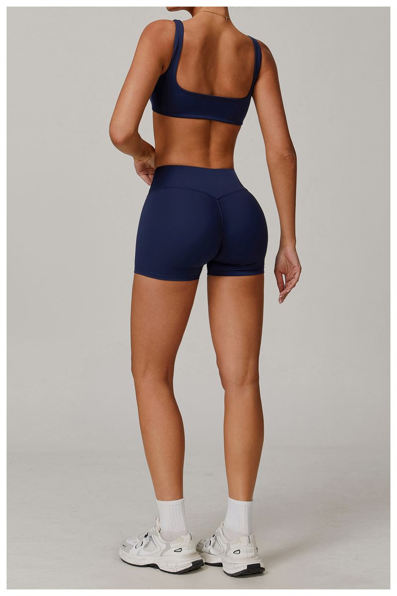 Short de yoga taille haute sans coutures pour femme - Short d'entraînement liftant les fesses avec sensation de nudité, respirant et à séchage rapide, design croisé à la taille_voghion.com