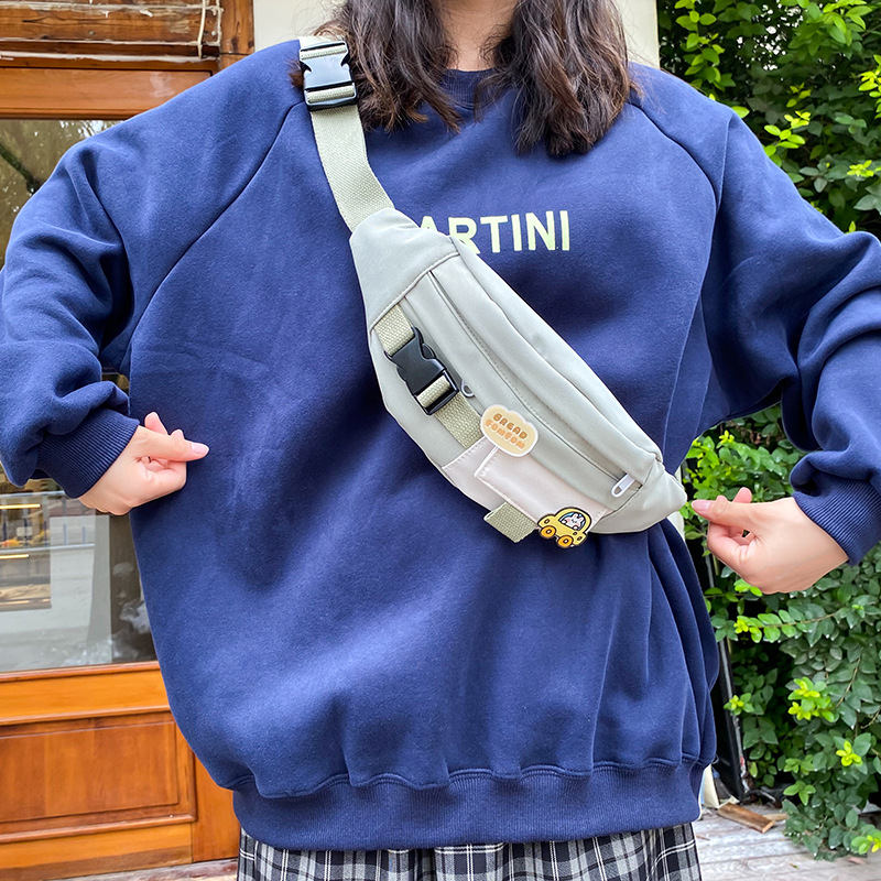 Marsupi per le donne 2023 Nuova tela per il tempo libero Tinta unita Marsupio per ragazze Carino Borsa a tracolla con tracolla Marsupi_voghion.com