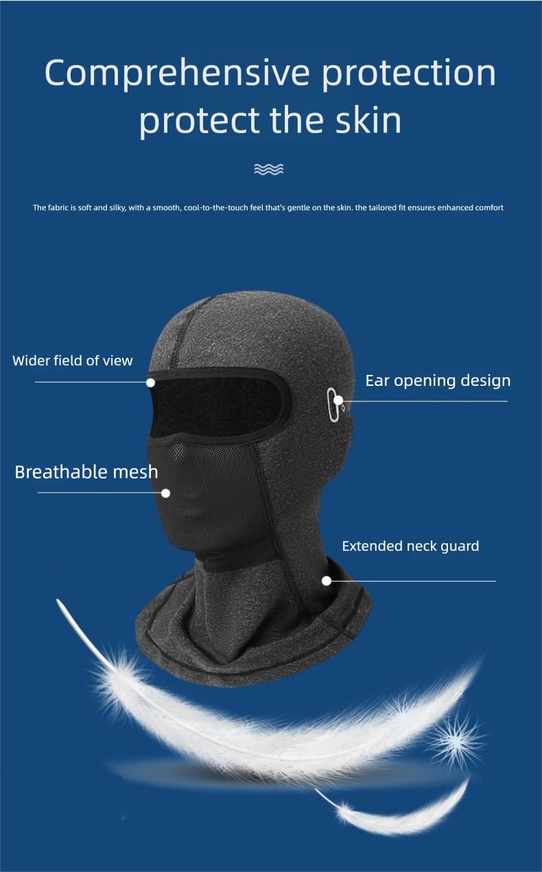 Cagoule thermique d'extérieur pour moto, doublée polaire, coupe-vent, cache-cou, protection contre le froid, masque de ski d'hiver_voghion.com