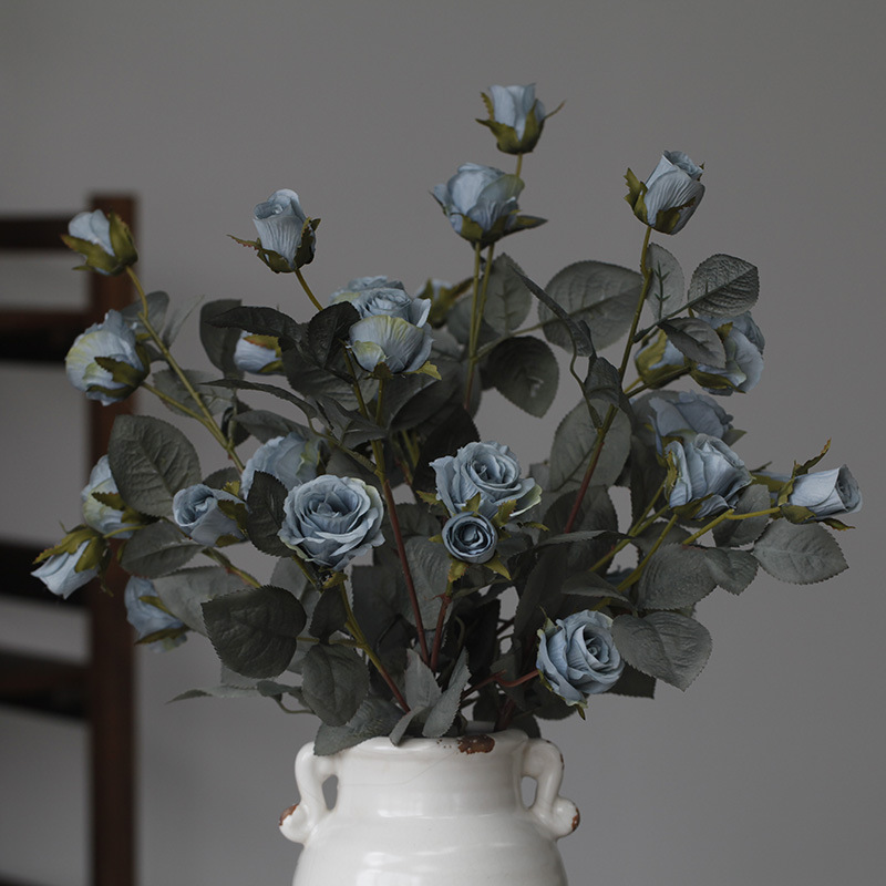 Amerikanesch Europäesch Retro Land 7 Rosen Kënschtlech Blummen Seideblummen Hochzäitsdekoratioun Heemdekoratioun Blummen Kënschtlech Blummen_voghion.com