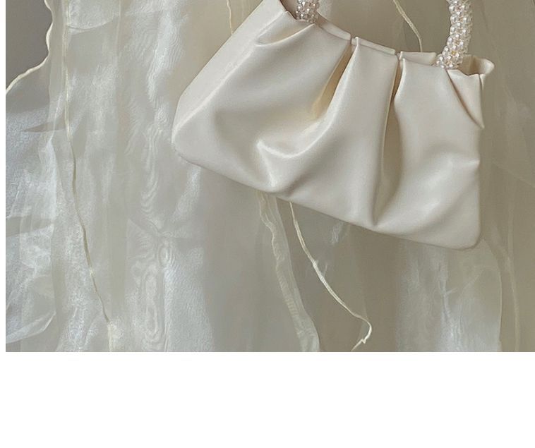 Borsa da donna Deer 2023 di nicchia, borsa a mano con pieghe a forma di nuvola e polso di perle, mini borsa a tracolla monospalla_voghion.com