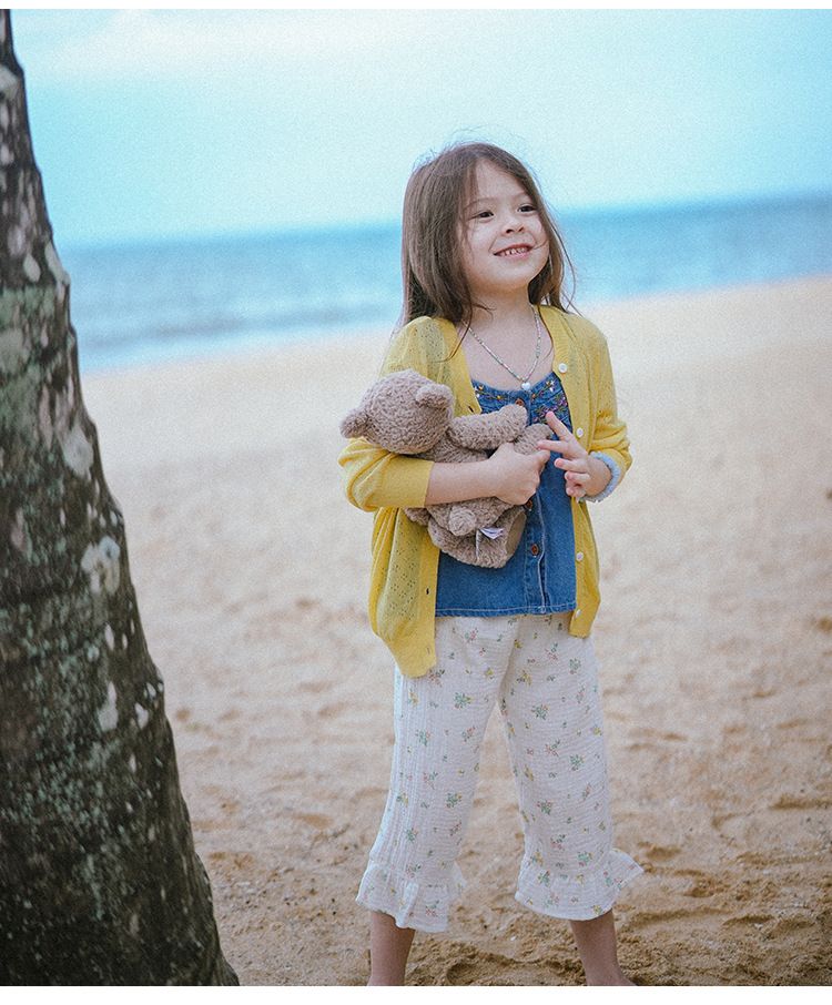 "Breathable Knit Cardigan For Girls – Lightweight Summer Cover-Up With Hollow Design & UV Protection"_voghion.com