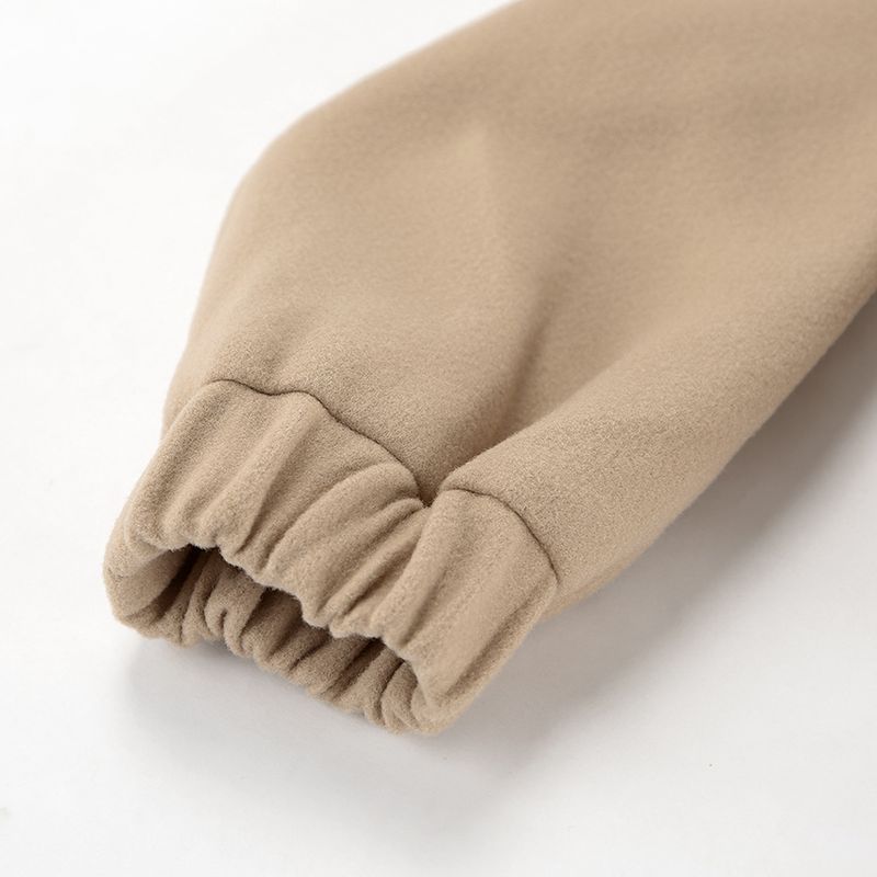 2025 Autumn Winter Flight Jacket Fashion Khaki Thick Small Stand Collar Coat Commuter European And American Women's_voghion.com