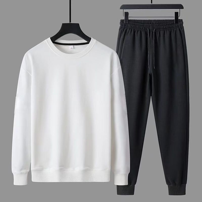 Set con cappuccio sportivo autunnale 2025, felpa con cappuccio da corsa con scollo tondo, pantaloni con legatura alle gambe, set casual da uomo a due pezzi con maniche lunghe 5e87_voghion.com