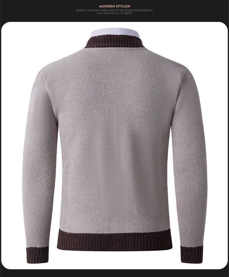 Giacca invernale da uomo in pile con fodera in sherpa e collo in pelliccia sintetica, capospalla caldo ed elegante per abbigliamento casual (nero, cachi, grigio, verde scuro)_voghion.com