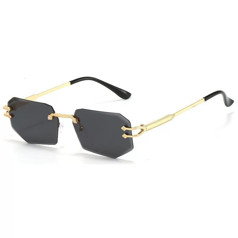 Sommer Rechteckige Randlose Sonnenbrille Modetrend Sonnenbrille_voghion.com