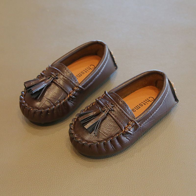 Koreanischer Stil Kinder Halbschuhe Weiche Sohle Baby Slip-On Casual Leder Jungen Kleid Mädchen Schuhe_voghion.com