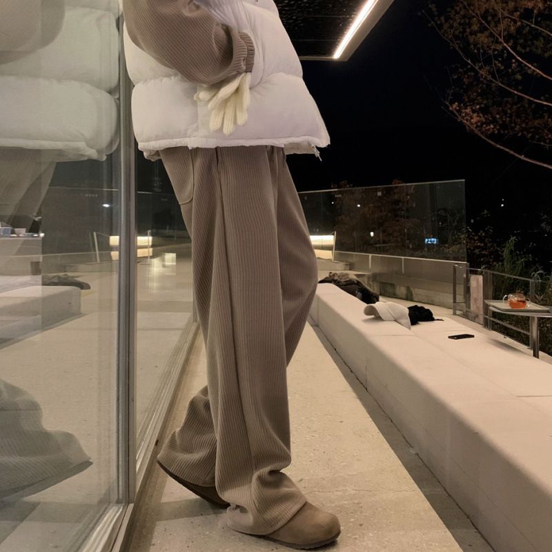 2025 MYQ Herbst und Winter Casual Sportanzug Herren Loose Hooded Cardigan Sweatshirt, Hängende gerade Bein lange Hose e795_voghion.com