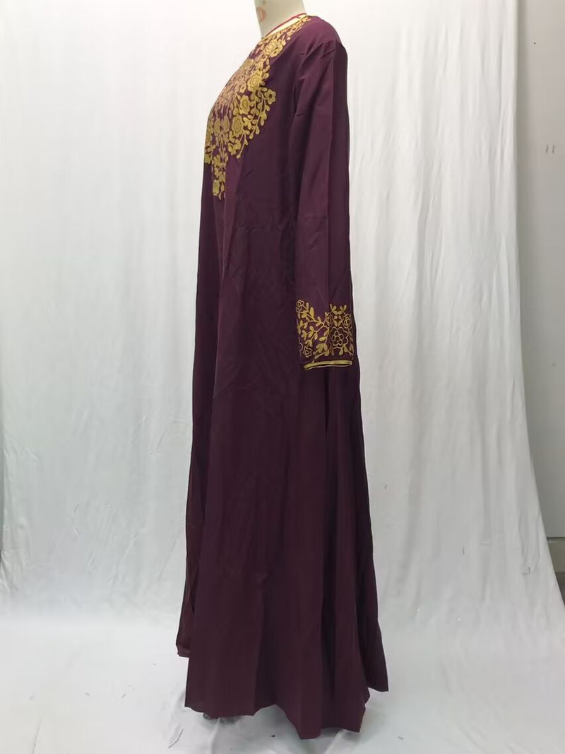 Muslim Abaya Islamic Clothing For Women Dubai Kaftan Robe Dress Turkish Abaya Printed Robes Long Dress Elbise Traditional Cloth_voghion.com