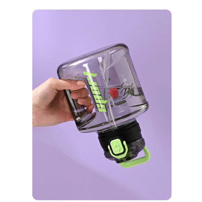 Large Capacity Unisex Ton Bucket Outdoor Sports Transparent Fitness Water Bottle Portable Plastic Space Cup_voghion.com