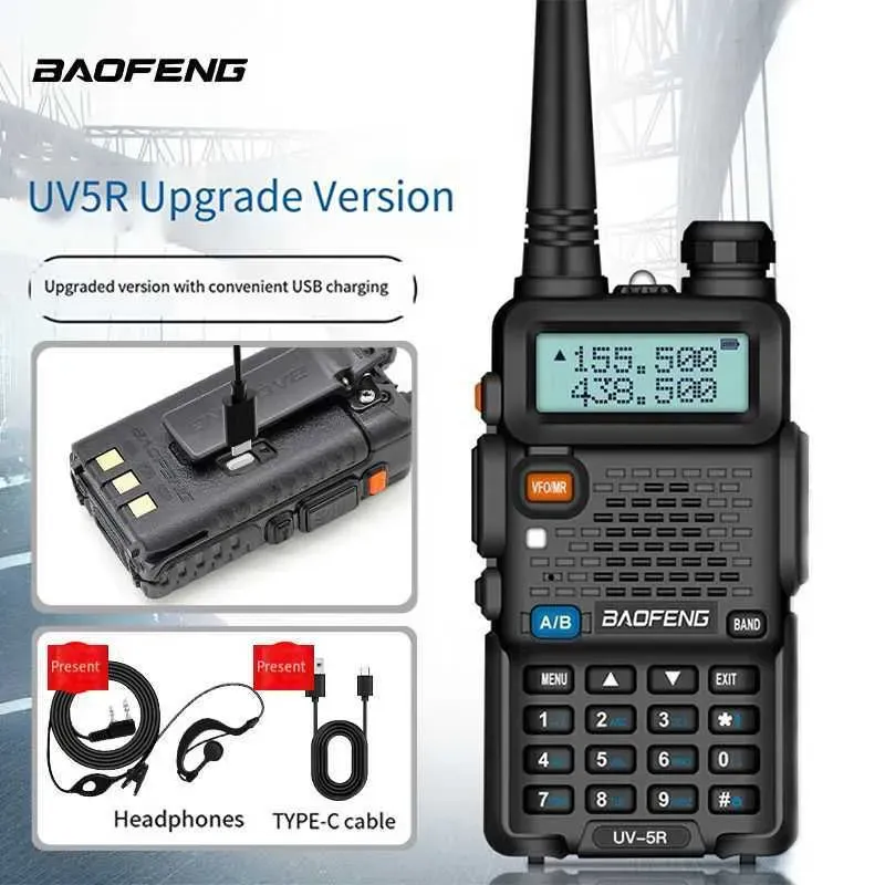 Lepsza jakość Baofeng UV-5R Ulepszony krótkofalówka - wysokiej mocy, bezprzewodowy radiotelefon FM o dużym zasięgu do zastosowań komercyjnych i cywilnych_voghion.com