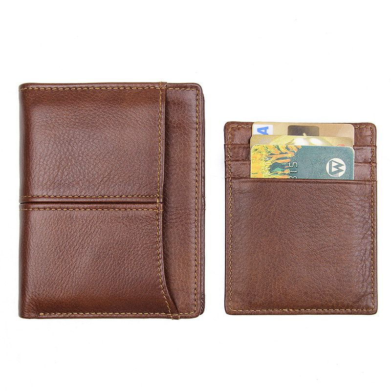 Portafoglio corto in pelle bovina con protezione RFID da uomo alla moda_voghion.com