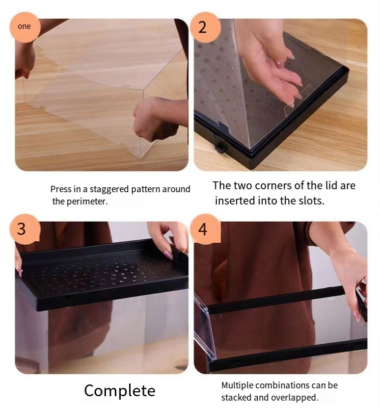 Magnetisch verdikte schoenendoos, gratis installatie, opvouwbare schoenenopbergdoos, transparante schoenenkast, ruimtebesparende schoenenkast_voghion.com