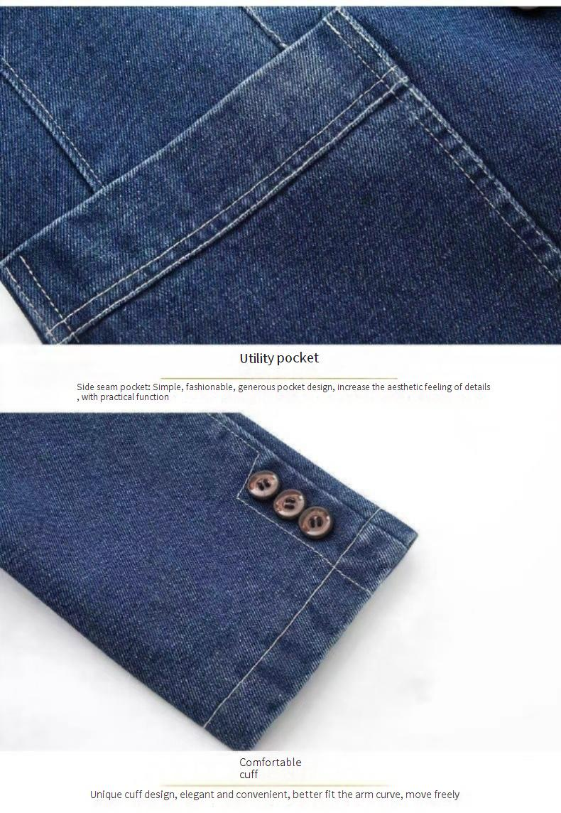 Erkek Giyim İlkbahar Ve Sonbahar Yeni Erkek Kot Takım Üstleri Takım Yaka Ceket Üst Sınıf Mont Moda Tek Batılı Erkekler_voghion.com