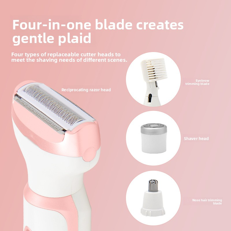 Epilatore elettrico per donna - Rasoio indolore (rifinitore senza fili per gambe, ascelle e pelli sensibili con 3 testine di ricambio)_voghion.com