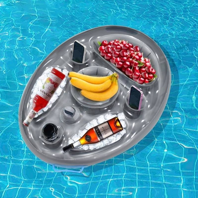 Aufblasbarer schwimmender Getränkehalter – verdickter, umweltfreundlicher PVC-Getränkehalter (rutschfestes Design, passt auf die meisten Becher, inklusive Reparaturset und Aufbewahrungstasche)_voghion.com