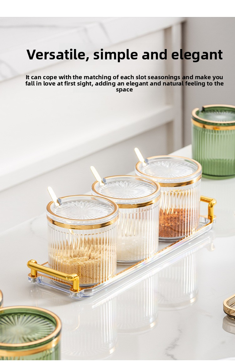 5-in-1-Gewürz-Organizer-Set – stapelbare Gewürzbehälter für die Küche mit Löffel (luftdichte Deckel, transparentes Design, platzsparend)_voghion.com