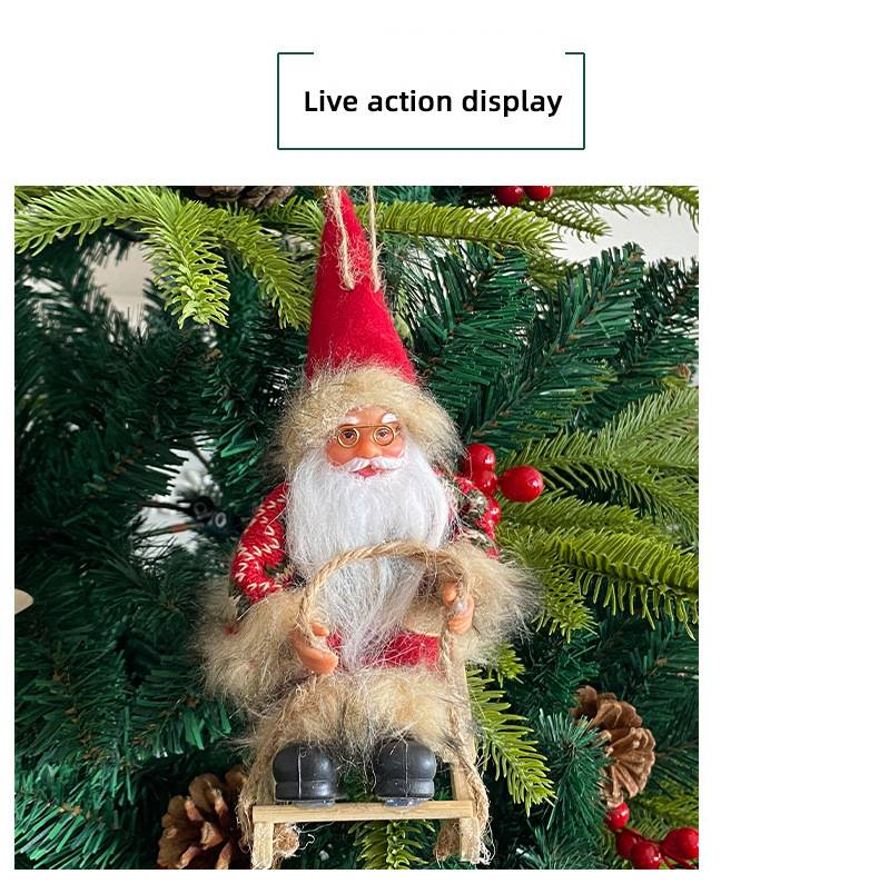 Noel Baba Bebek Süsü - 6 Benzersiz Şapka Stiliyle (Kırmızı Keçe, Ekose, Simli ve Daha Fazlası) Yumuşak Vinil Noel Ağacı Süsleri_voghion.com