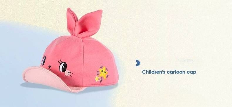 Baseballkappe für Kinder – Baumwoll-Sonnenhut mit weichem Schirm für Jungen und Mädchen (niedliches Hasenmotiv) – Leicht und atmungsaktiv für Frühling/Sommer_voghion.com