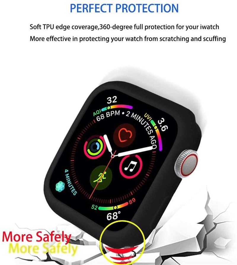 Flexible Soft TPU Protective Bumper Cover for Apple Watch 7 6 5 4 3 2 1 SE Applewatch Series 38mm 42mm 40mm 44mm 41mm 45mm Case_voghion.com