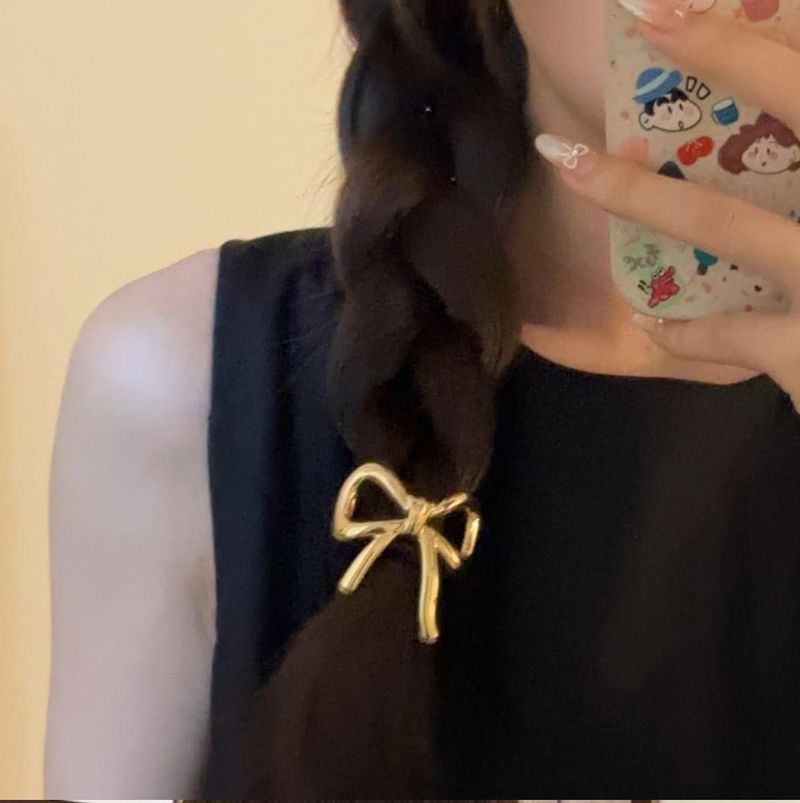 Laço de cabelo de metal leve e luxuoso, corda para rabo de cavalo, 2025, novo elástico de alta qualidade, elegante_voghion.com