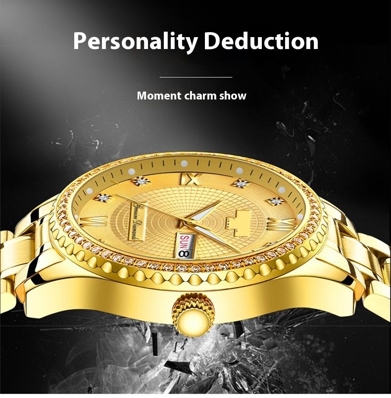 Drilling Swiss Brand Automatic Movement Watch Luminous Calendar Watch Men Korean Waterproof_voghion.com