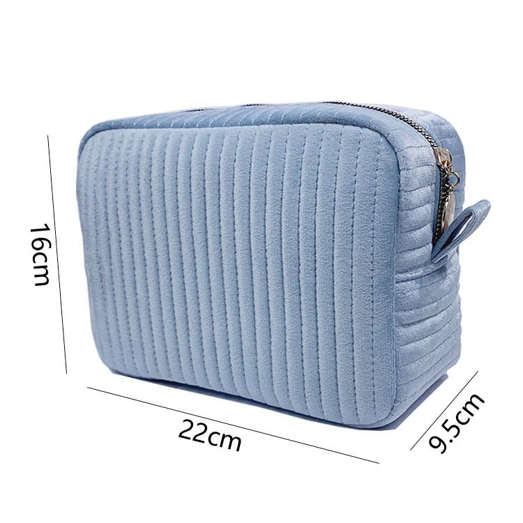 Make-up-Tools & Zubehör Gesteppte gestreifte Kosmetiktasche Flanell-Baumwolle Kosmetik-Aufbewahrungs-Clutch-Tasche Make-up-Zubehör-Aufbewahrungstasche_voghion.com