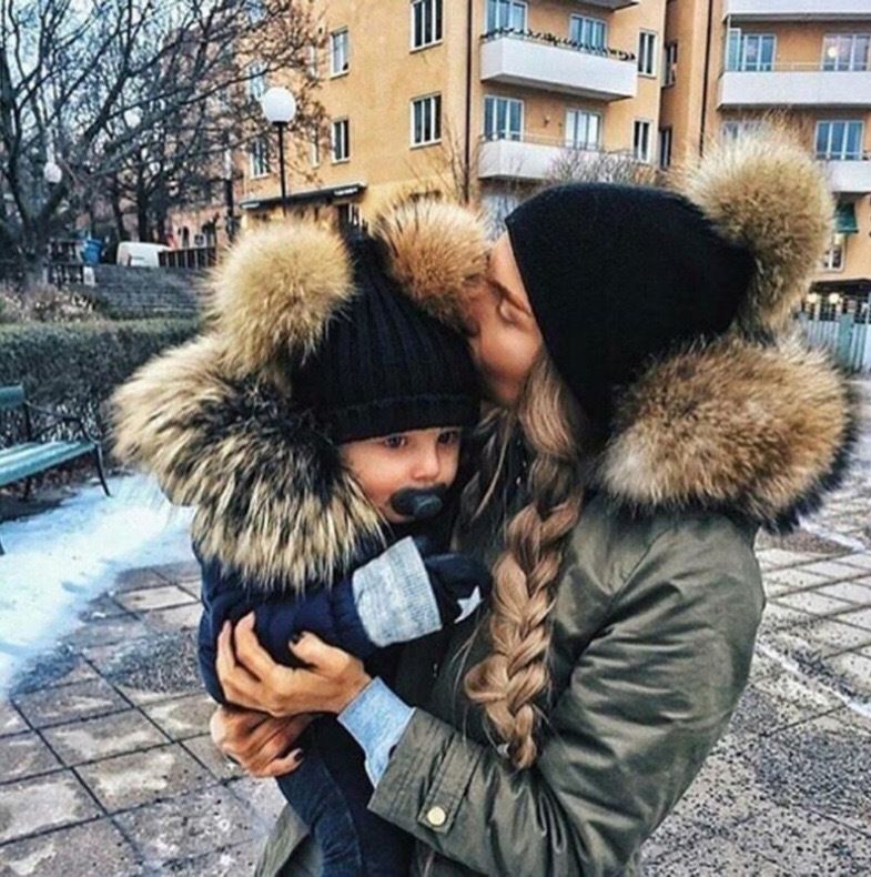 Autumn Winter Women's Parent-Child Knitted Wool Double Pom-Pom Pullover Hat_voghion.com