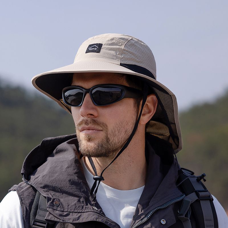Hot Sale Xioguan 100% polyester 9249 summer men's and women's large brimmed shawl fisherman quick drying breathable sunshade hat_voghion.com