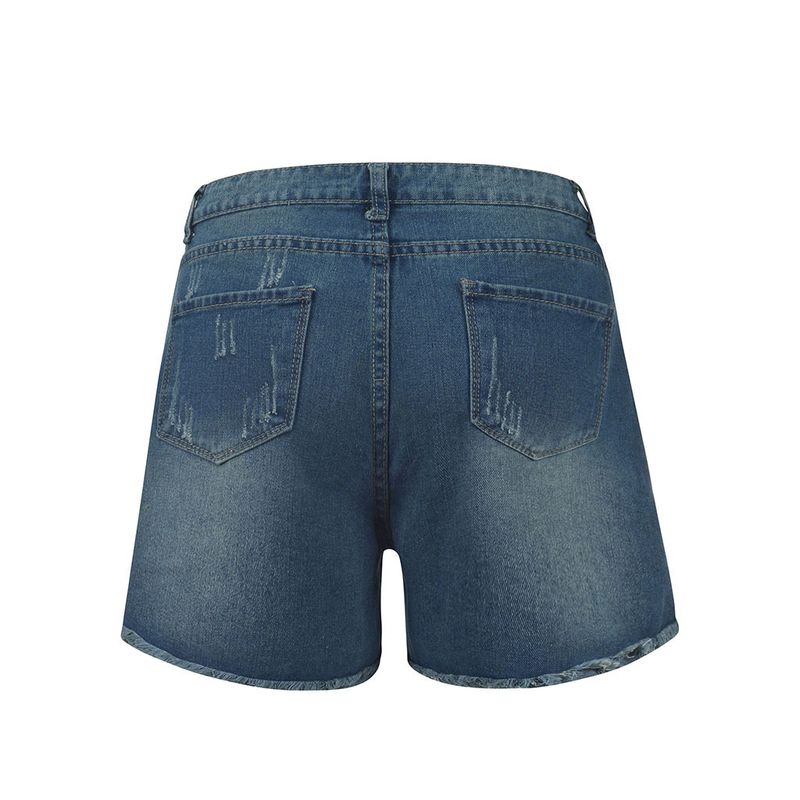 Damenbekleidung High Waist Ripped Washed Denim Shorts Hot Pants für Damen_voghion.com
