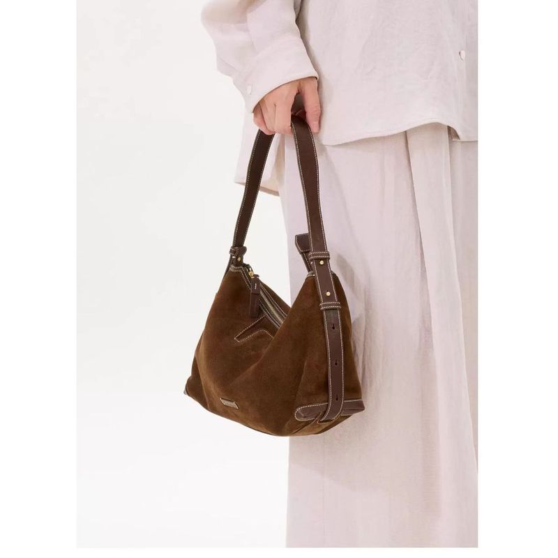 Suede Underarm Commuter Dumpling Bag And Winter_voghion.com