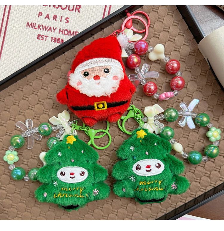 Niedlicher Weihnachtsmann-Plüsch-Schlüsselanhänger, Ornament, kreativer Rucksack und Federmäppchen, Charme, festliches Weihnachtsgeschenk für Kinder, Freunde, Kollegen_voghion.com