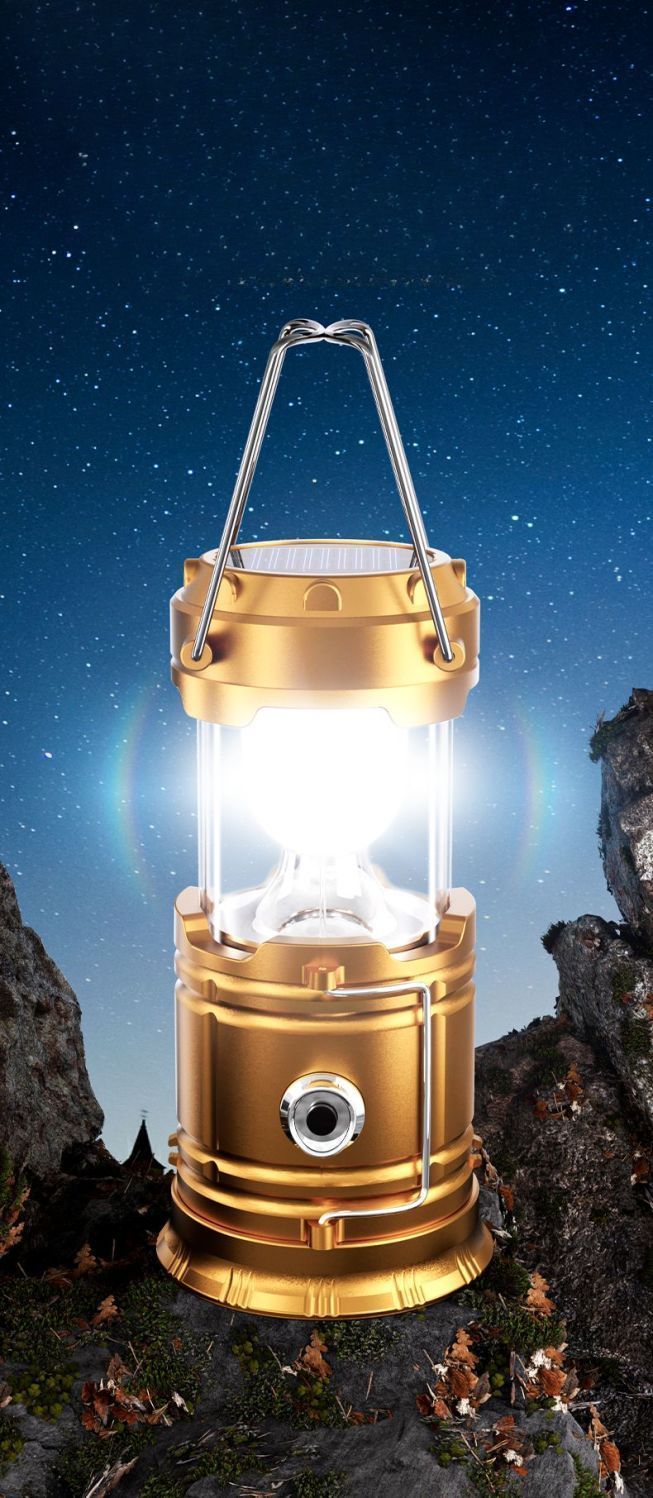Multifunctional Solar Lantern With Long Battery Life, Rechargeable Home Lighting, Portable For Power Outages, Tent_voghion.com