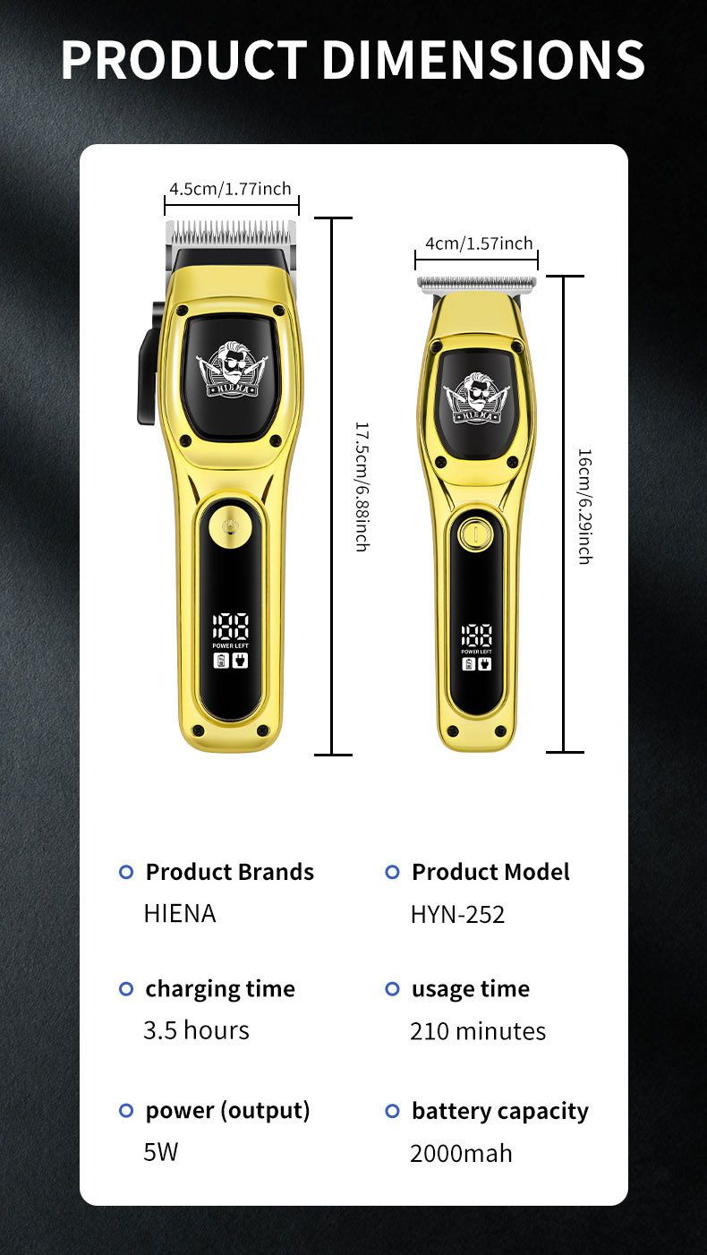 Professional Hair Clipper – Cordless Rechargeable Trimmer For Men’s Bald Fades, Lineups & DIY Haircuts (Stainless Steel Blade, 3-6H Runtime)_voghion.com