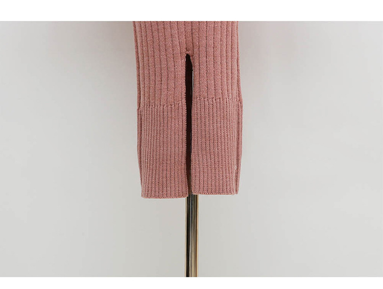 Abito in maglia a maniche lunghe con collo alto e primavera/autunno, intimo alla moda, capospalla, orlo asimmetrico, sexy abito aderente, maglione_voghion.com