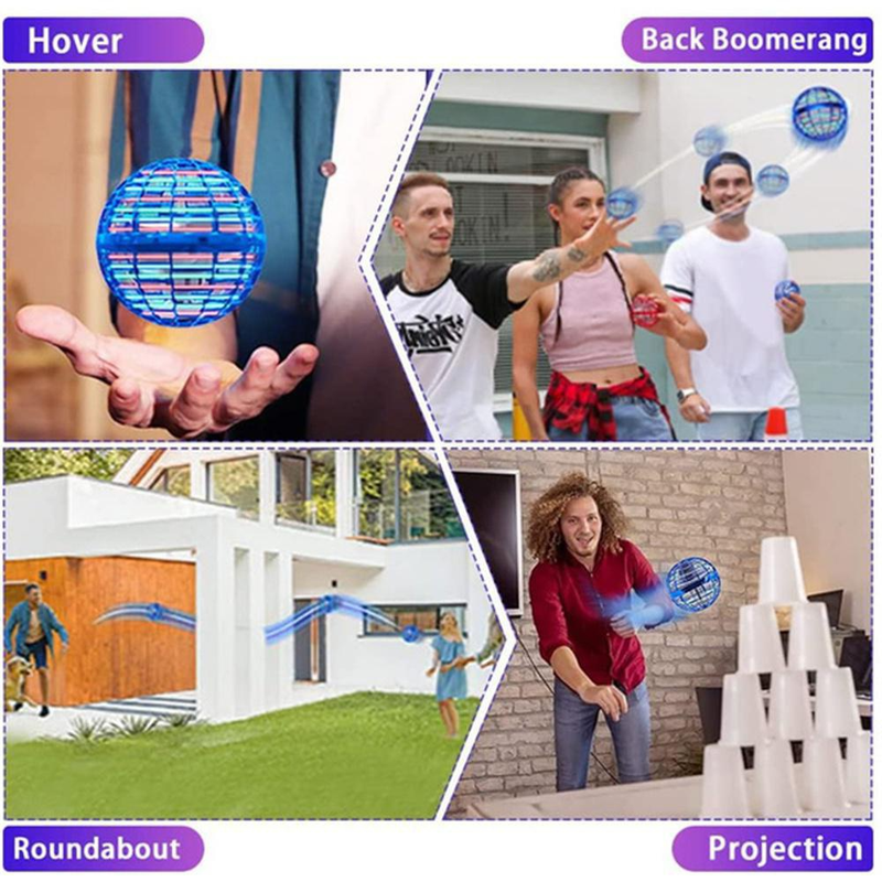 New 360° Rotating Flying Ball Toys Globe Shape Magic Controller Mini Drone Flying Toy, Built-in RGB Lights Spinner Spinning UFO For Kids Adults_voghion.com