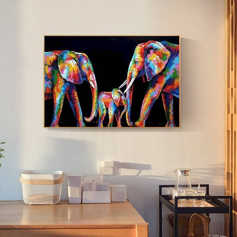 RUOPOTY Abstract Paint By Numbers Kits Decorative Paintings The Elephant Family Paint For Painting Home Decor _voghion.com