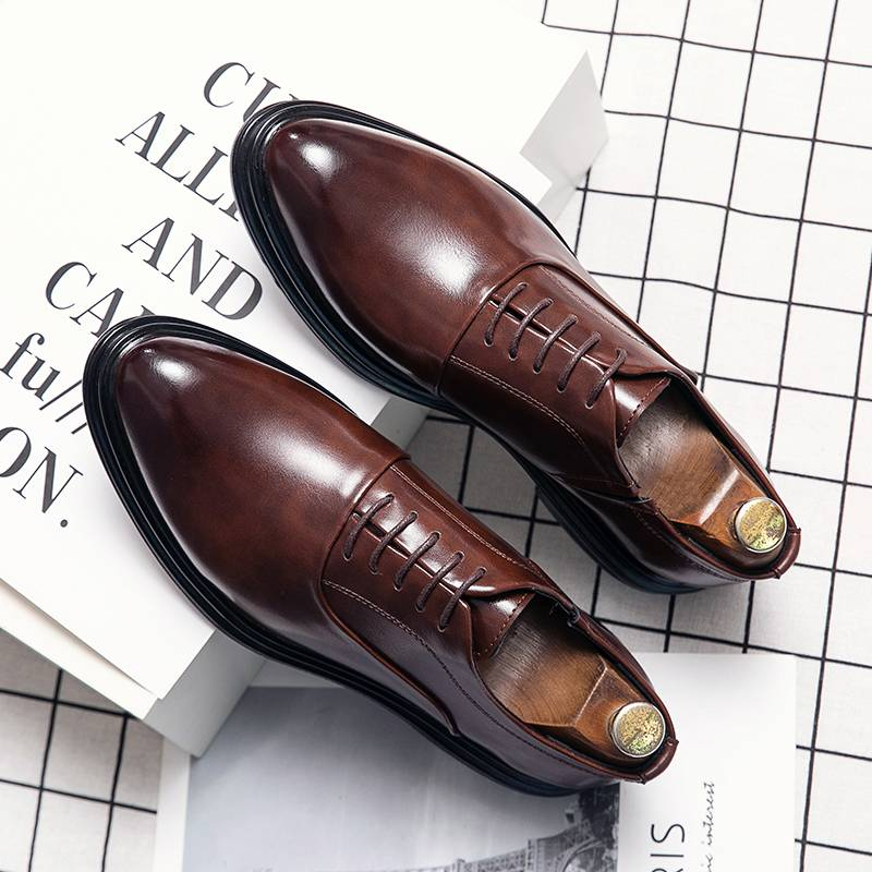 Men's Shoes Brown Leather Formal Shoes for Men Oxfords Male Wedding Party Office Business Shoe Man zapatos de hombre Plus Size_voghion.com