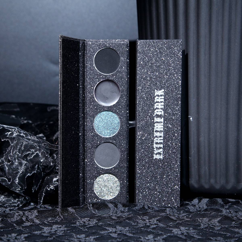 Lidschatten-Tablett 5 Farben extrem dunkelmetallisch perlmuttfarben euro-amerikanisch Punk matt rauchig_voghion.com